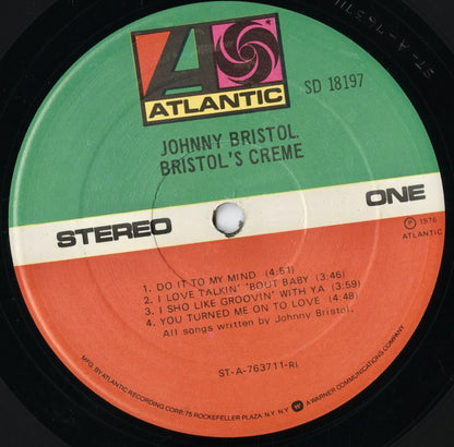 Johnny Bristol – Bristol's Creme (SD 18197) LP 1976 US Atlantic｜中古LP