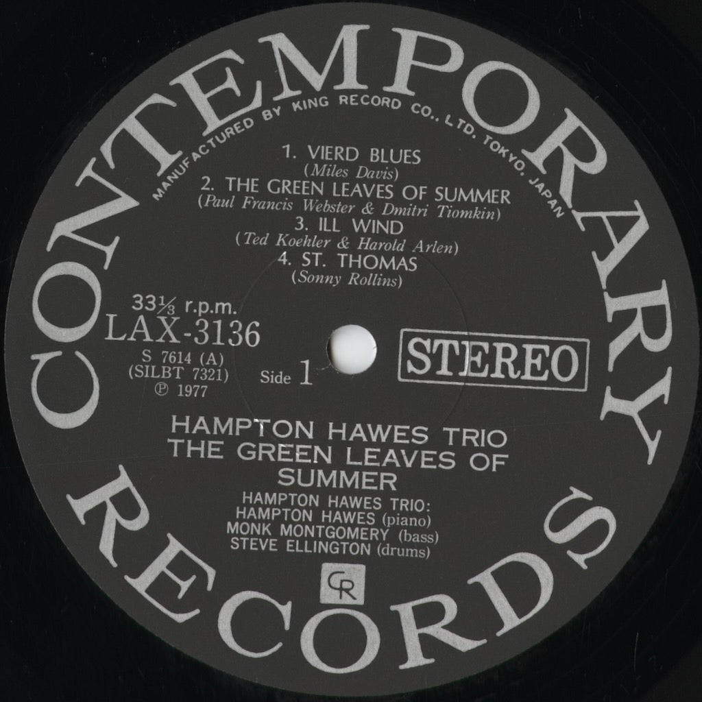 Hampton Hawes - The Green Leaves Of Summer (LAX-3136) 1977 JPN Contemporary - キングレコード｜中古LP