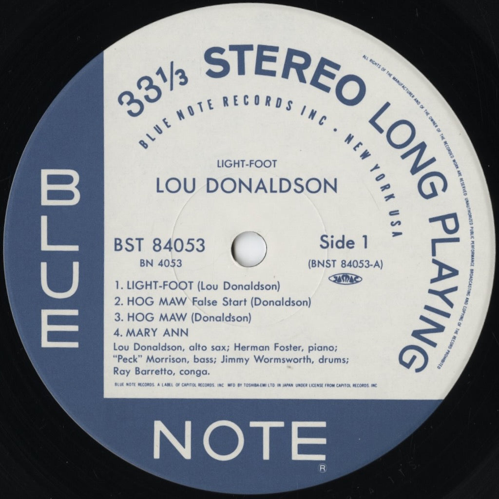 Lou Donaldson - Light-Foot (BN 4053) 1990 JPN Blue Note / 東芝EMI｜中古LP