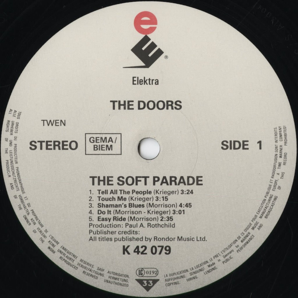 The Doors - The Soft Parade (K 42 079) 1991 GER Elektra｜中古LP