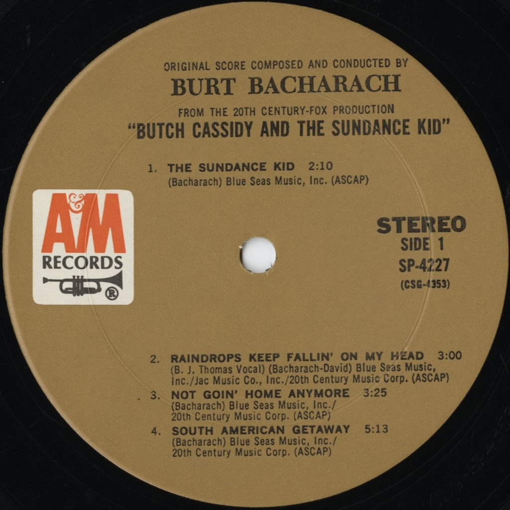 Burt Bacharach - Butch Cassidy And The Sundance Kid (SP-4227) LP 1969 US A&M｜中古LP