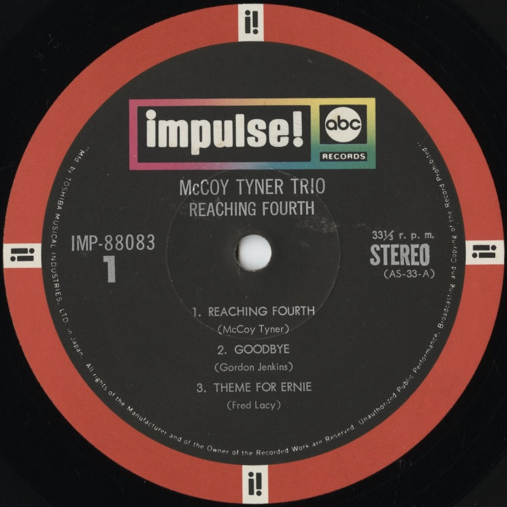 McCoy Tyner - Reaching Fourth (IMP-88083) 1972 JPN Impulse｜中古LP