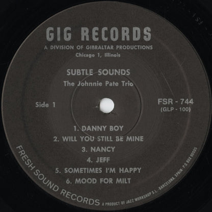 Johnnie Pate - Subtle Sounds (FSR-744) LP 1985 SPA Fresh Sound