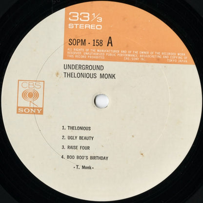 Thelonious Monk / セロニアス・モンク / Underground (SOPM158)