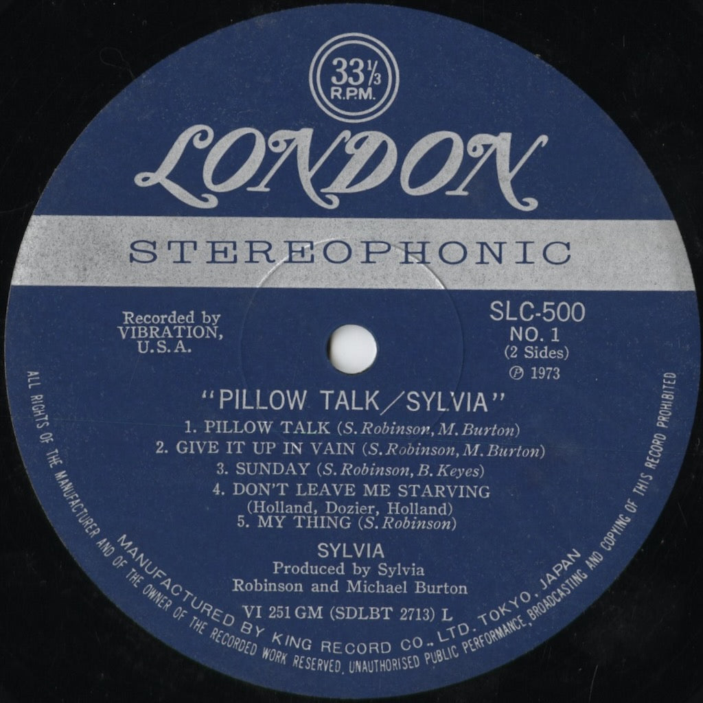 Sylvia - Pillow Talk (SLC-500) 1973 JPN London - キングレコード｜中古LP