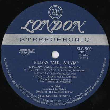 Sylvia - Pillow Talk (SLC-500) 1973 JPN London - キングレコード｜中古LP