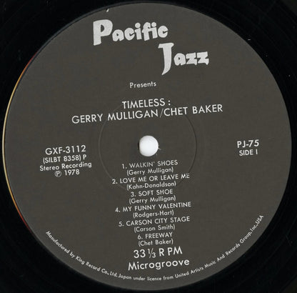 Gerry Mulligan - Chet Baker / ジェリー・マリガン　チェット・ベイカー  / Timeless (GXF-3112)