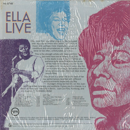 Ella Fitzgerald / エラ・フィッツジェラルド / Ella Live (V6-8748)
