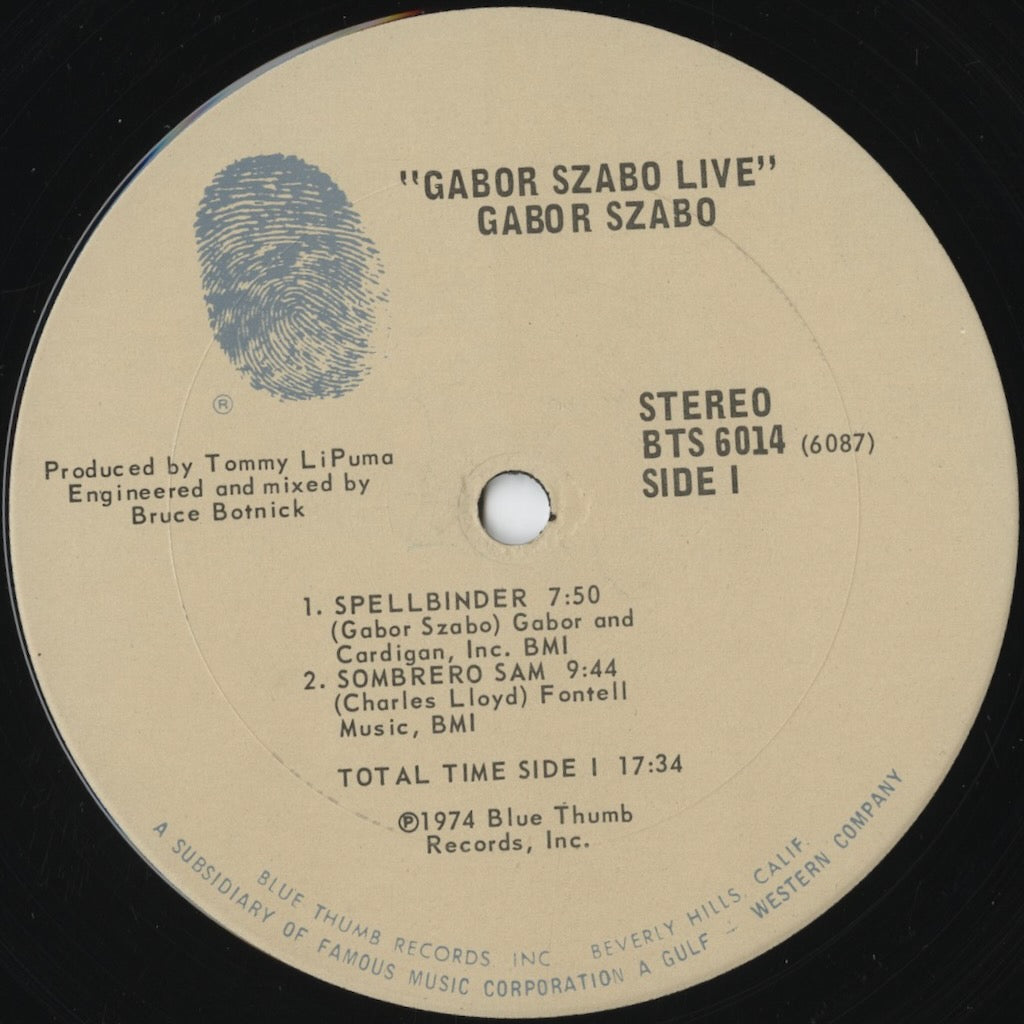 Gabor Szabo - Live With Charles Lloyd (BTS 6014) 1974 US Blue Thumb｜中古LP
