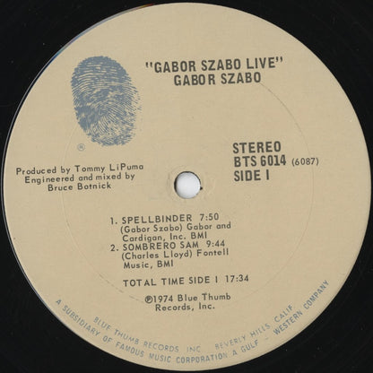 Gabor Szabo - Live With Charles Lloyd (BTS 6014) 1974 US Blue Thumb｜中古LP