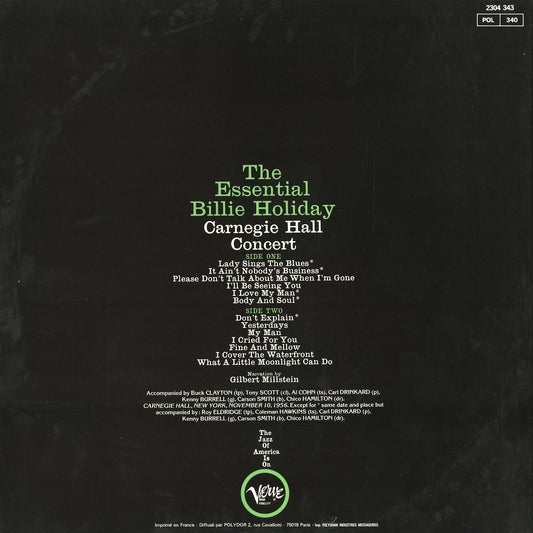 Billie Holiday - The Essential Billie Holiday - Carnegie Hall Concert (2304 343) 1983 FRA Verve｜中古LP