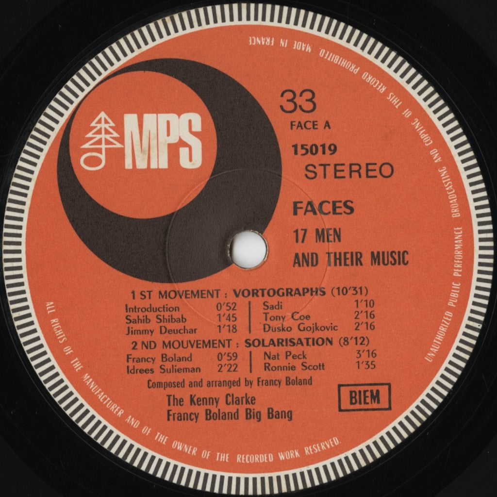The Kenny Clarke Francy Boland Big Band – Faces (15019) LP 1969 FRA MPS | 中古LP