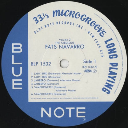 Fats Navarro / ファッツ・ナヴァロ / The Fabulous Fats Navarro Volume 2 (BN 1532)