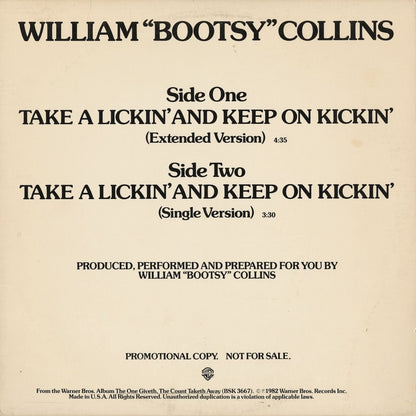 Bootsy Collins - Take A Lickin' And Keep On Kickin' (PRO-A-1019) 1982 US Warner Bros.｜中古 12"