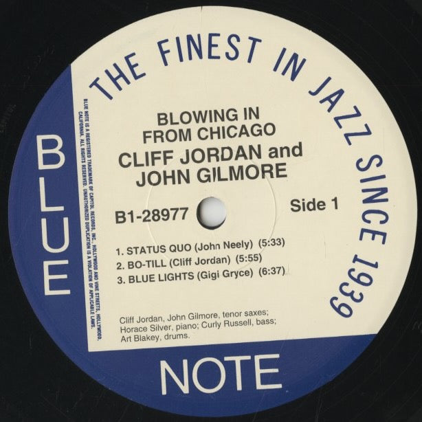 Cliff Jordan / John Gilmore / クリフ・ジョーダン　ジョン・ギルモア / Blowing In From Chicago (B1-28977)