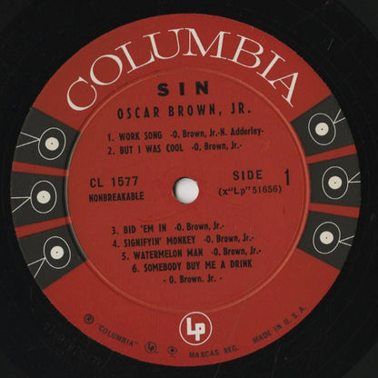 Oscar Brown Jr. / オスカー・ブラウン JR / Sin & Soul (CL 1577)