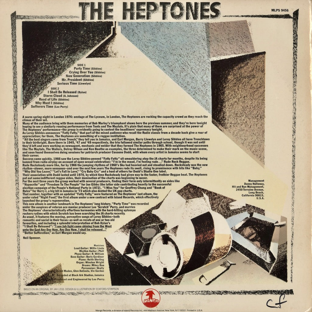 The Heptones - Party Time (MLPS 9456) 1977 US Mango｜中古LP
