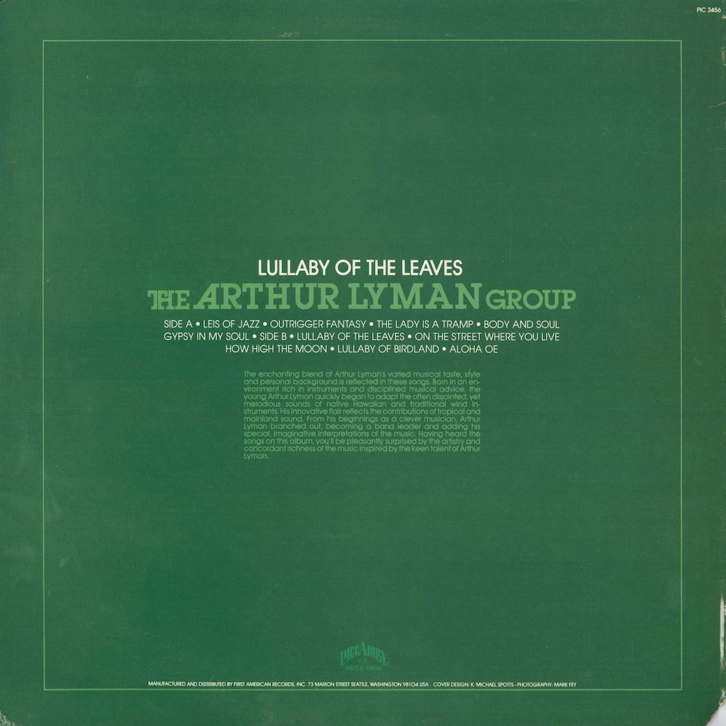 The Arthur Lyman Group – Lullaby Of The Leaves (PIC-3456) 1980 US Picc-A-Dilly | 中古LP