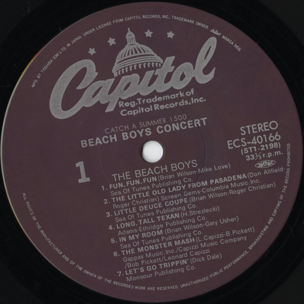 The Beach Boys - Beach Boys Concert (ECS-40166) LP 1982 JPN Capitol｜中古LP