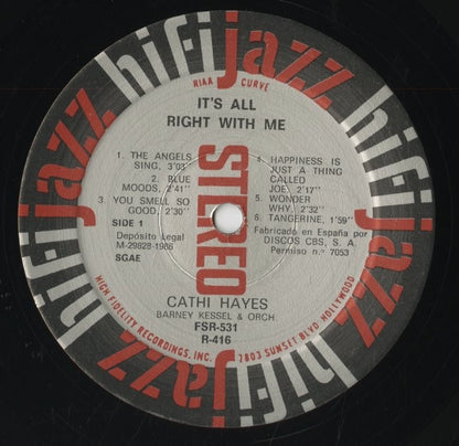 Cathy Hayes / キャシー・ヘイズ / It's All Right With Me (FSR-531)