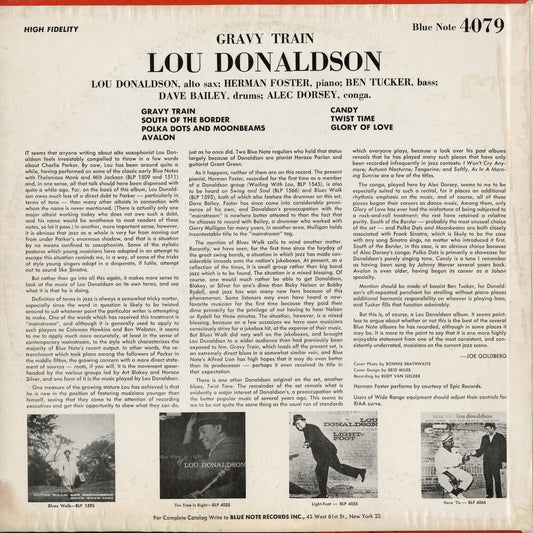 Lou Donaldson - Gravy Train (BLP 4079) 1962 US Blue Note｜中古LP