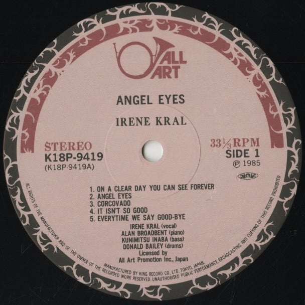 Irene Kral / アイリーン・クラール / Angel Eyes (K18P 9419)