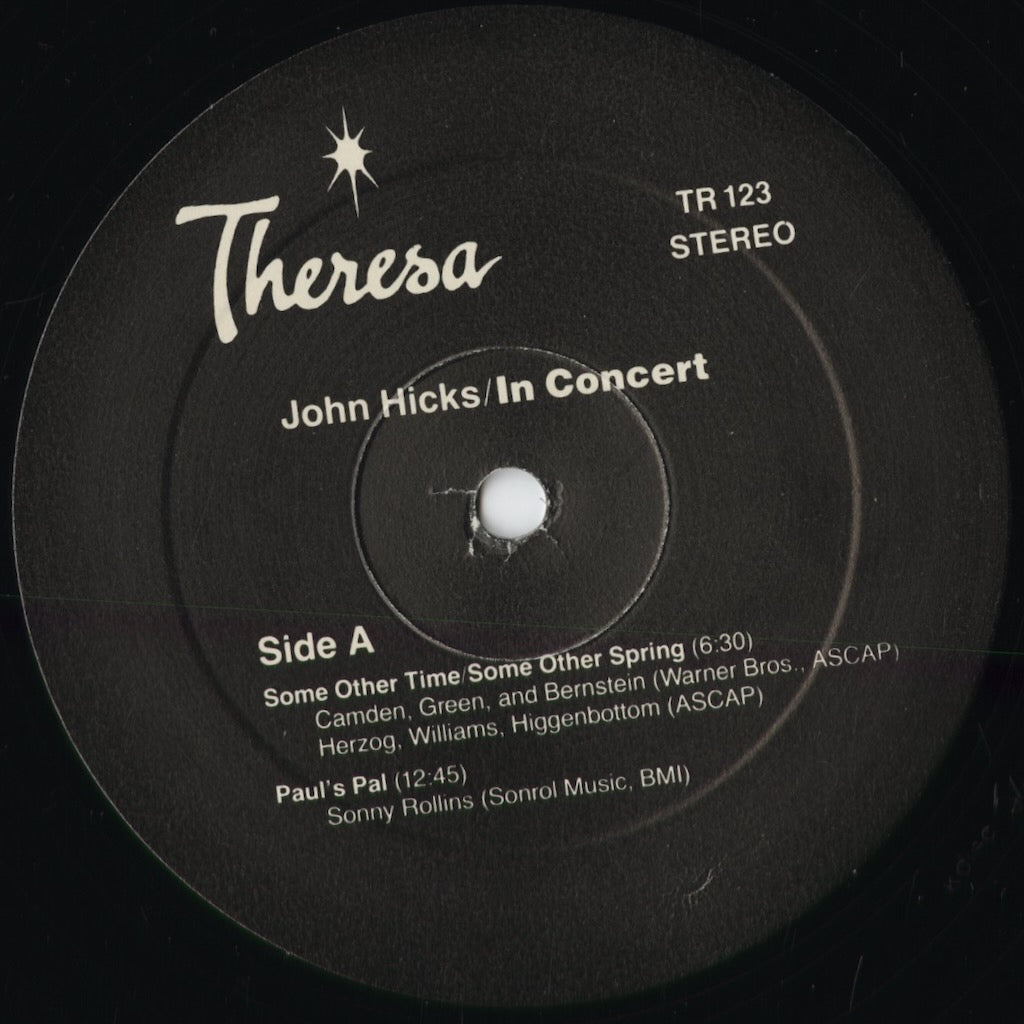John Hicks - In Concert (TR 123) 1986 US Theresa｜中古LP