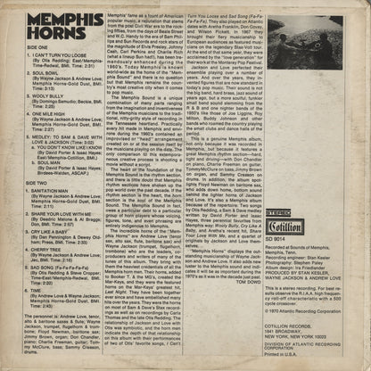 Memphis Horns - Memphis Horns (SD 9014) LP 1970 US Cotillion｜中古LP