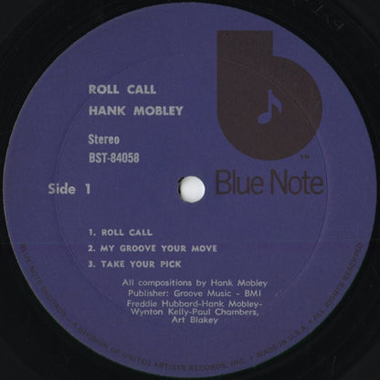 Hank Mobley - Roll Call (BST-84058) 1973 US Blue Note｜中古LP