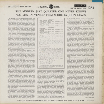 The Modern Jazz Quartet - No Sun In Venice (SD 1284) LP 1973 US Atlantic｜中古LP