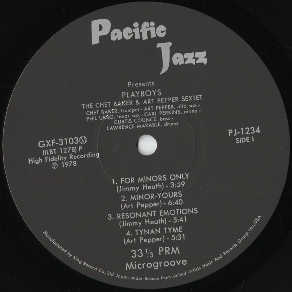 Chet Baker & Art Pepper - Playboys (GXF 3103(M)) 1978 JPN Pacific Jazz｜中古LP