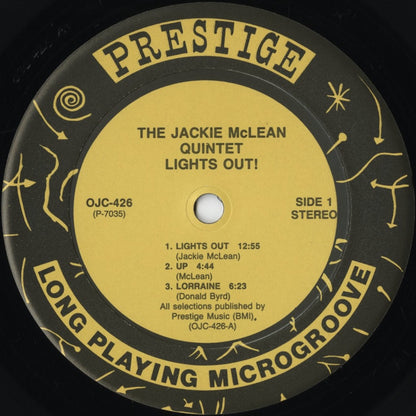 Jackie McLean - Lights Out! (OJC-426) LP 1990 US Prestige - Original Jazz Classics