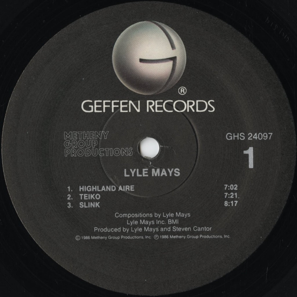 Lyle Mays - Lyle Mays (GHS 24097) 1986 US Geffen｜中古LP