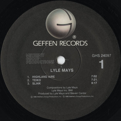 Lyle Mays - Lyle Mays (GHS 24097) 1986 US Geffen｜中古LP