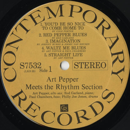 Art Pepper - Meets The Rhythm Section (S7532) LP 1973 US Contemporary｜中古LP