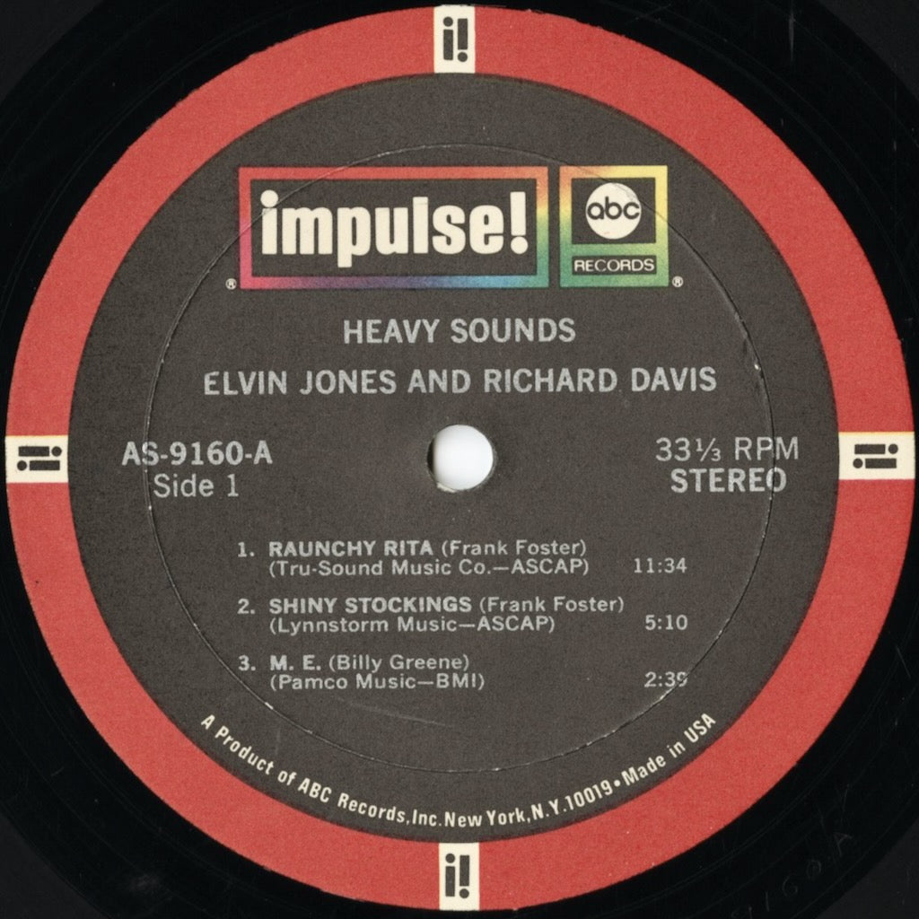 Elvin Jones - Richard Davis - Heavy Sounds (AS-9160) LP 1970 US Impulse｜中古LP
