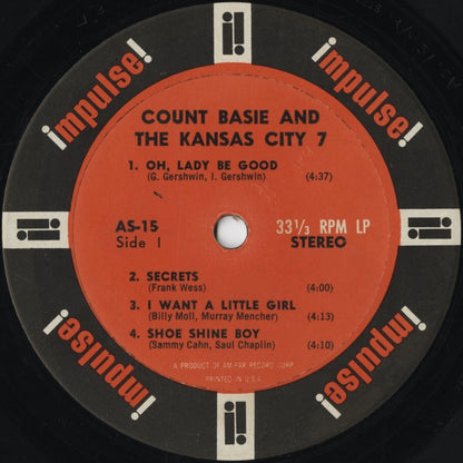 Count Basie – Count Basie And The Kansas City 7 (AS-15) 1962 US Impulse | 中古LP