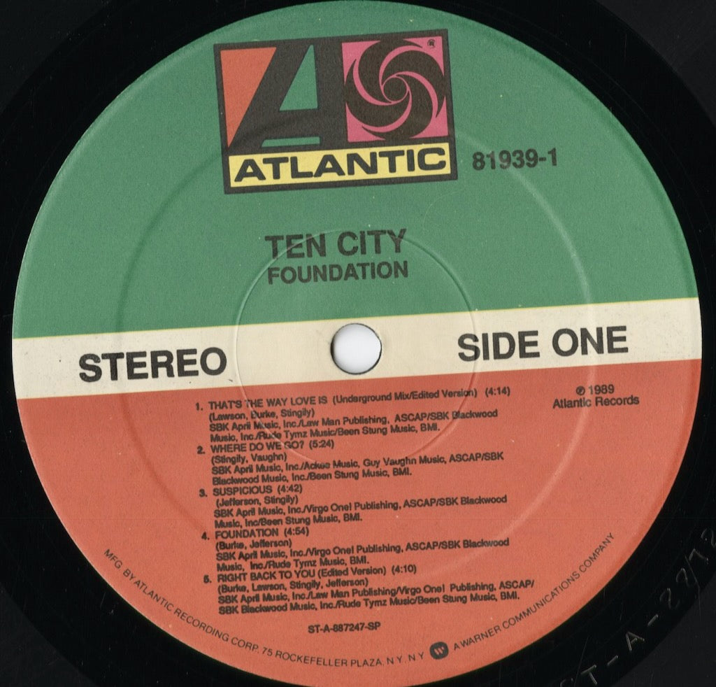 Ten City - Foundation (81939-1) 1989 US Atlantic｜中古LP