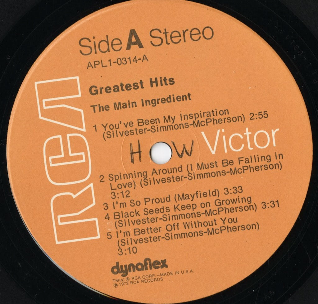 The Main Ingredient - Greatest Hits (APL1-0314) 1973 US RCA Victor｜中古LP