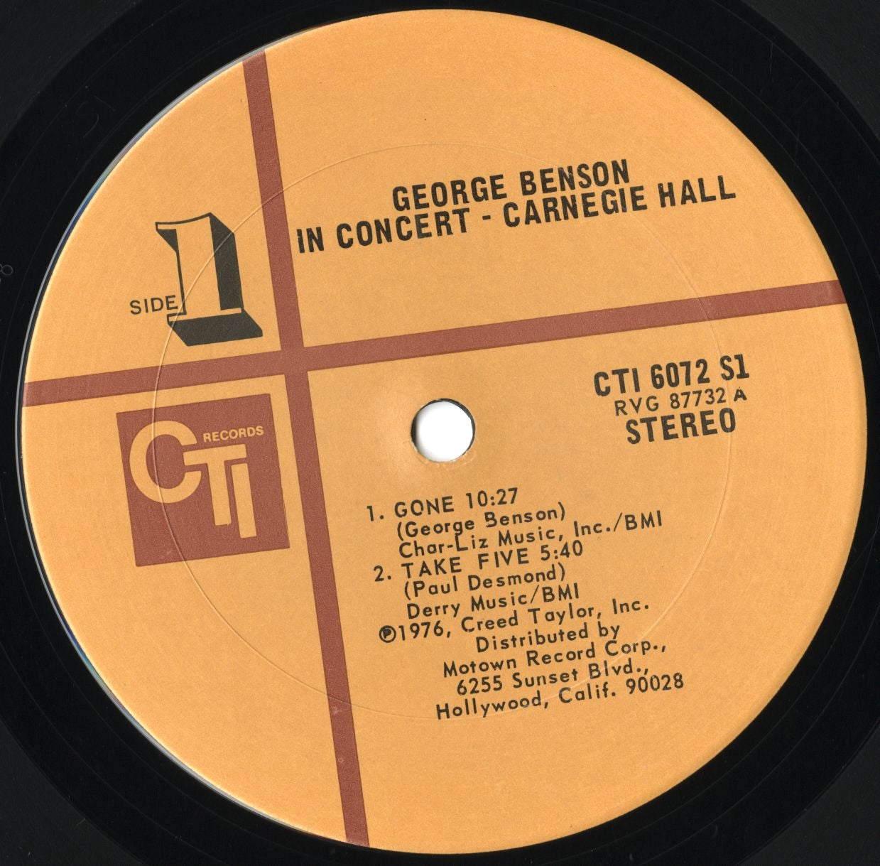 George Benson - In Concert - Carnegie Hall (CTI 6072 S1) 1976 US CTI｜中古LP