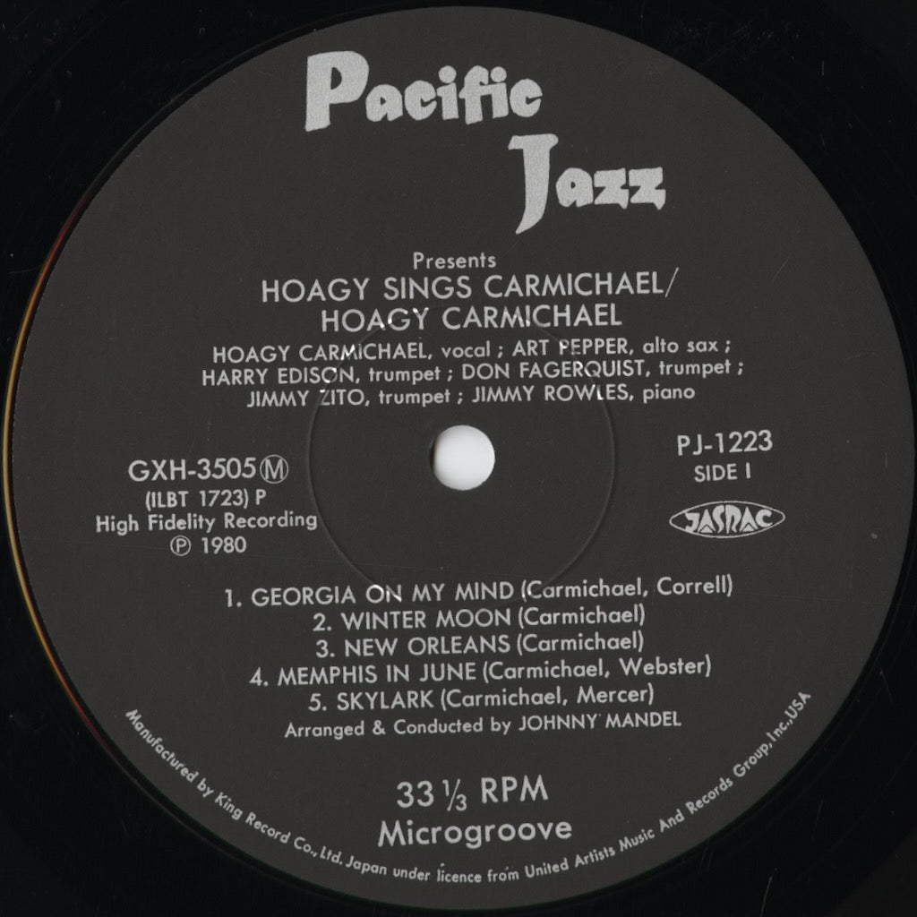 Hoagy Carmichael - Hoagy Sings Carmichael With The Pacific Jazzmen (GXH-3505) 1980 JPN Pacific Jazz - キングレコード｜中古LP