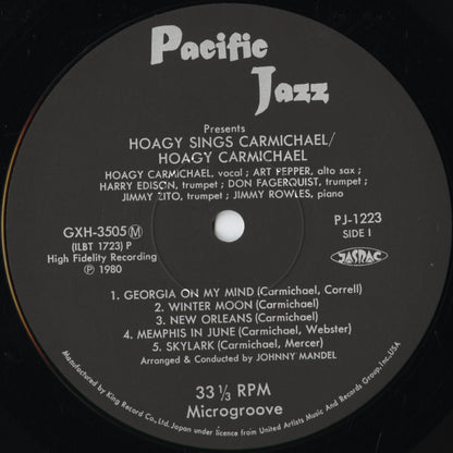 Hoagy Carmichael - Hoagy Sings Carmichael With The Pacific Jazzmen (GXH-3505) 1980 JPN Pacific Jazz - キングレコード｜中古LP