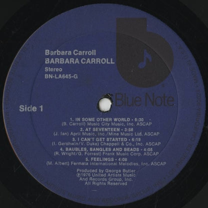 Barbara Carroll / バーバラ・キャロル / Barbara Carroll (1976) (BN-LA645G)