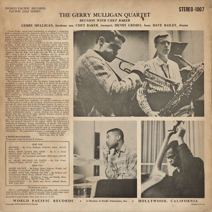 Gerry Mulligan - Reunion With Chet Baker (1007) LP 1958 US World Pacific｜中古LP