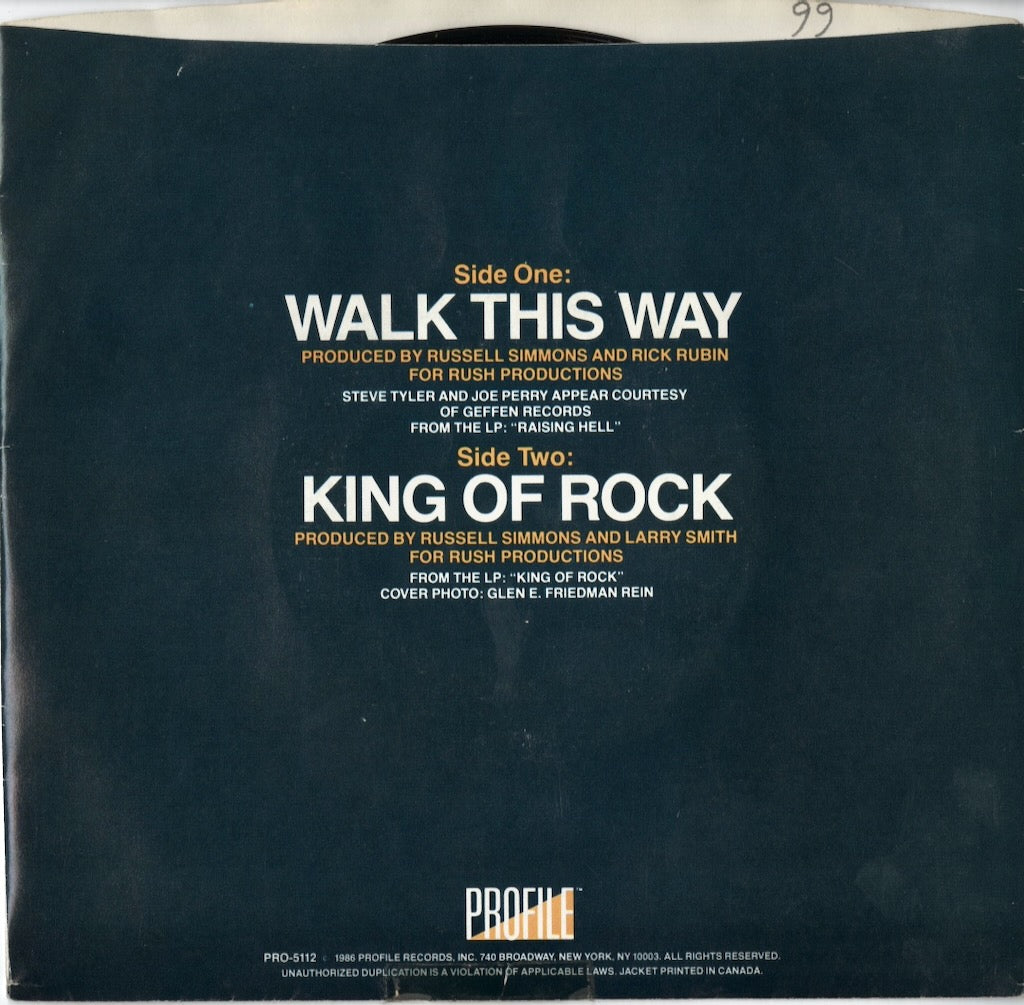 RUN DMC / Walk This Way / King Of Rock -7 (PRO-5112)