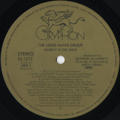 Louis Hayes - Variety Is The Spice (RJ-7472) 1979 JPN Gryphon｜中古LP