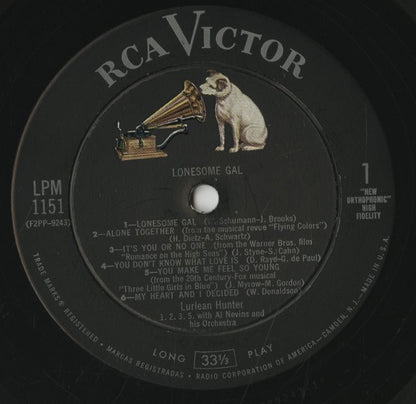 Lurlean Hunter / ラリーン・ハンター / Lonesome Gal (LPM 1151)