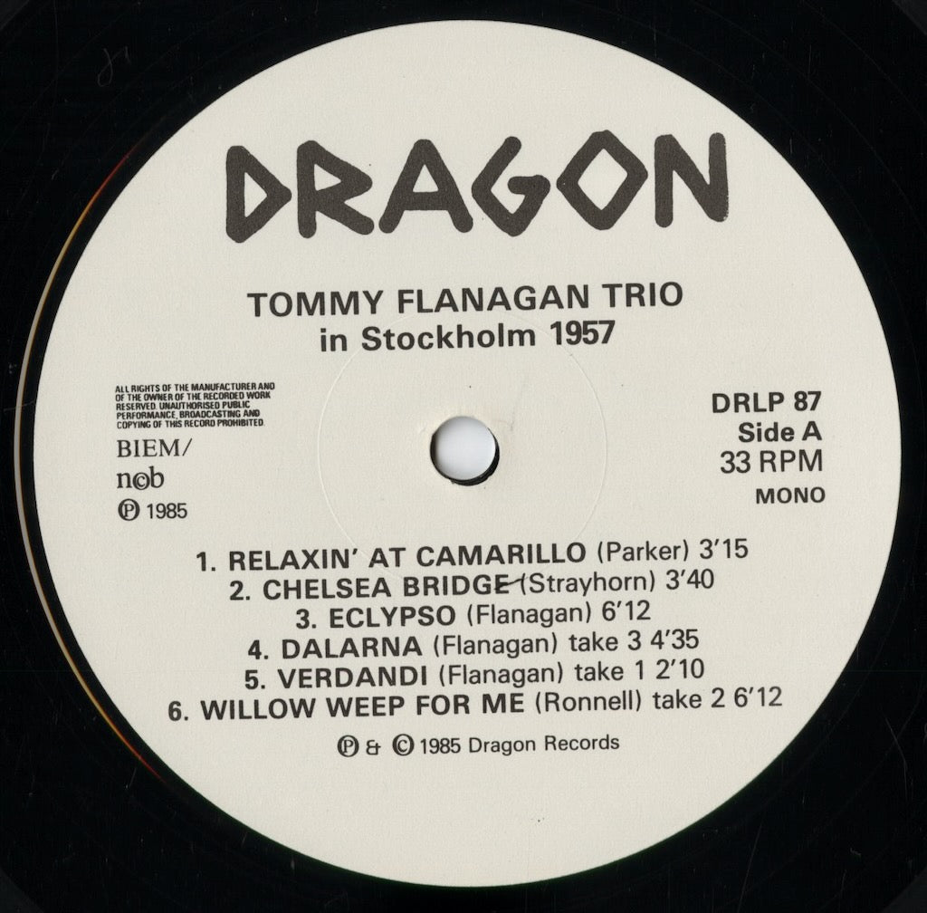 Tommy Flanagan - In Stockholm 1957 (DRLP 87) 1985 SWE Dragon｜中古LP