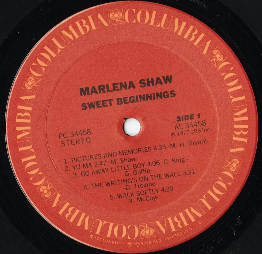 Marlena Shaw - Sweet Beginnings (PC 34458) LP 1977 US Columbia｜中古LP label