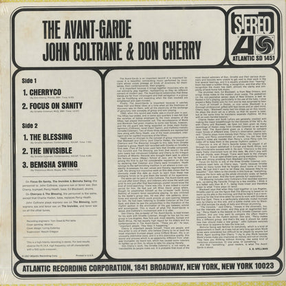 John Coltrane - Don Cherry / ジョン・コルトレーン　ドン・チェリー / The Avant-Garde (SD 1451)